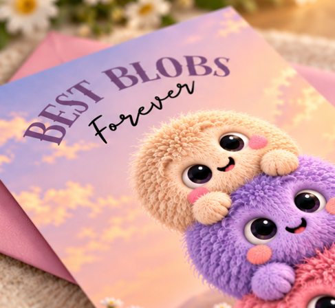 Best Blobs Forever – Cute Best Friend Greeting Card
