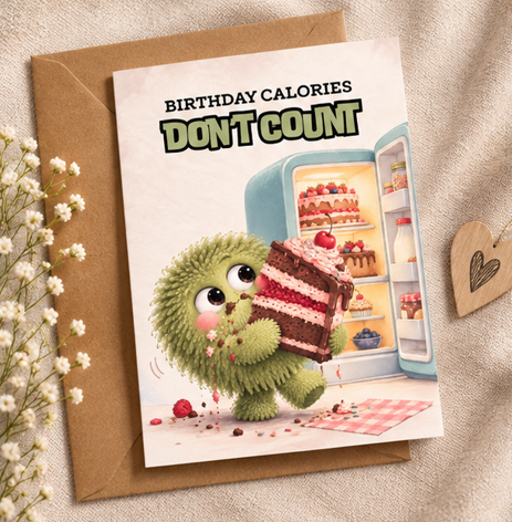 Birthday Calories Don’t Count – Funny Birthday Card