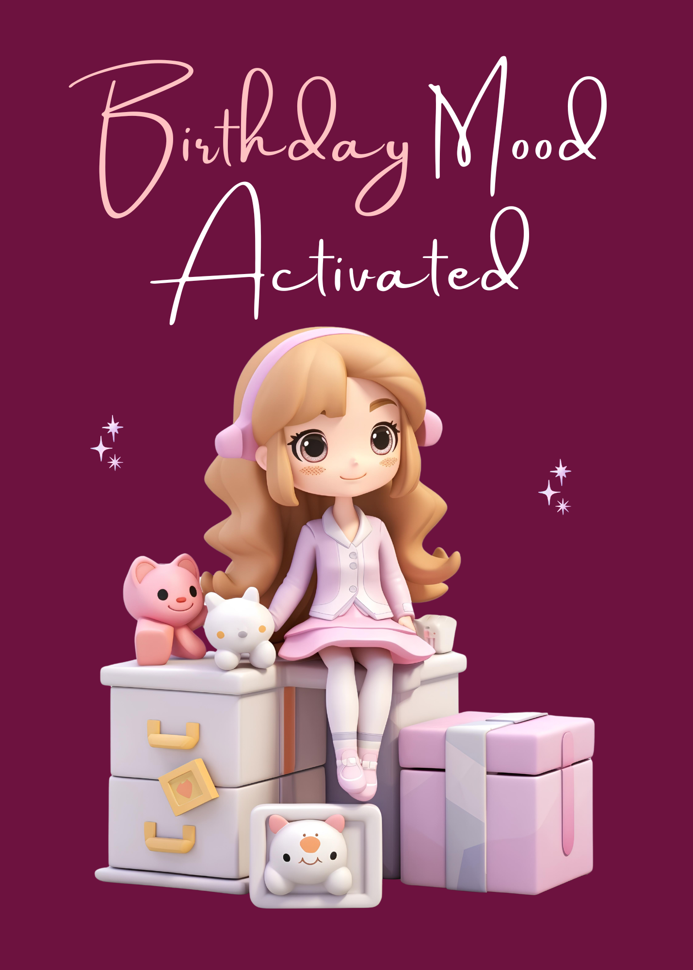 Birthday Mood Activated Greeting Card – Cute Birthday Card for Her