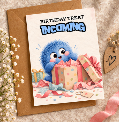Birthday Treat Incoming – Cute Birthday Card