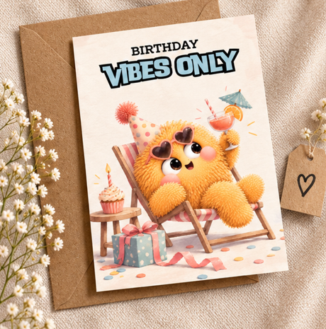 Birthday Vibes Only – Fun Birthday Card
