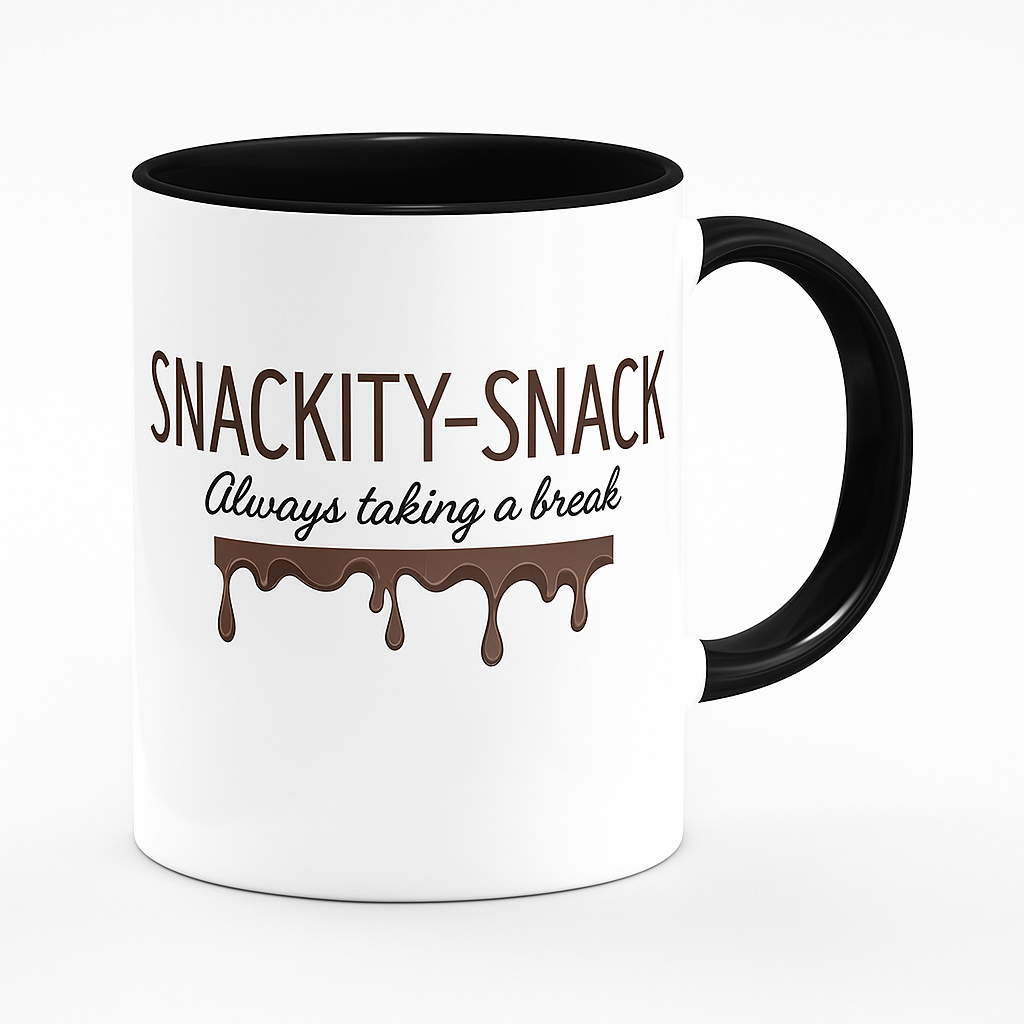 🍫 Snackity-Snack Mug – “Always Taking a Break