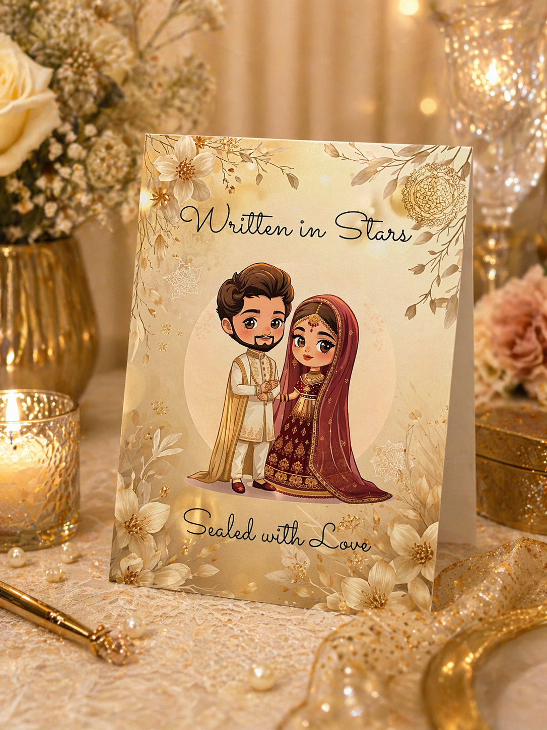 Wedding Congratulations Card | Written in the Stars Desi Wedding Card