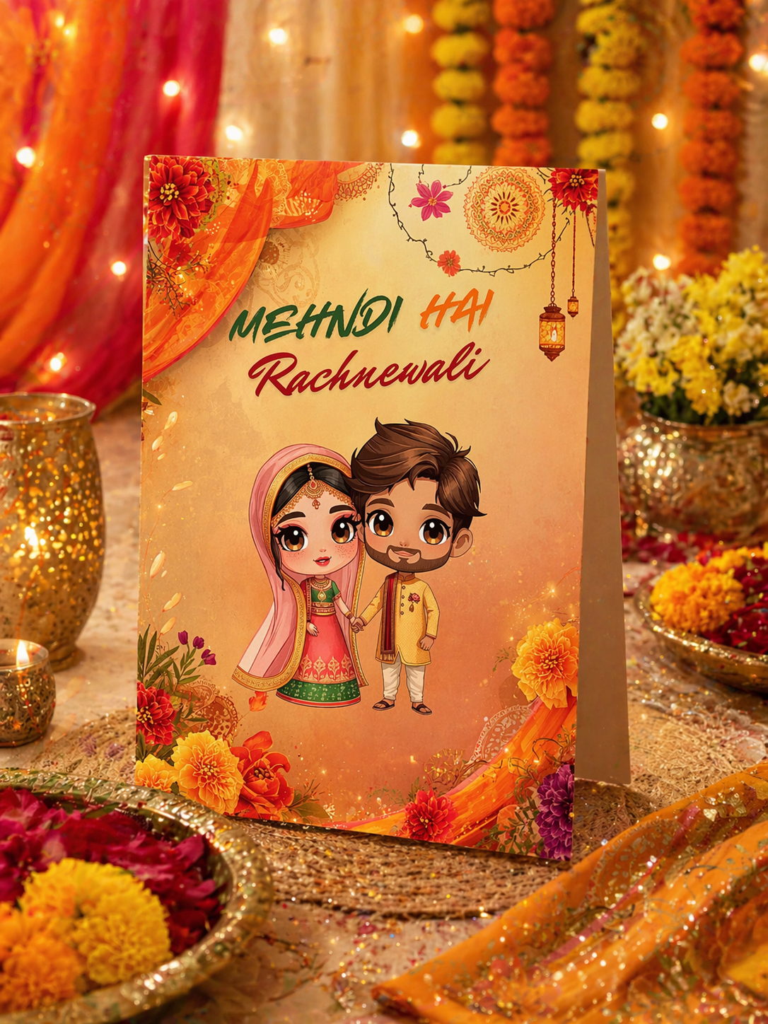 Funny Mehndi Card | Mehndi Hai Rachnewali Desi Wedding Greeting Card