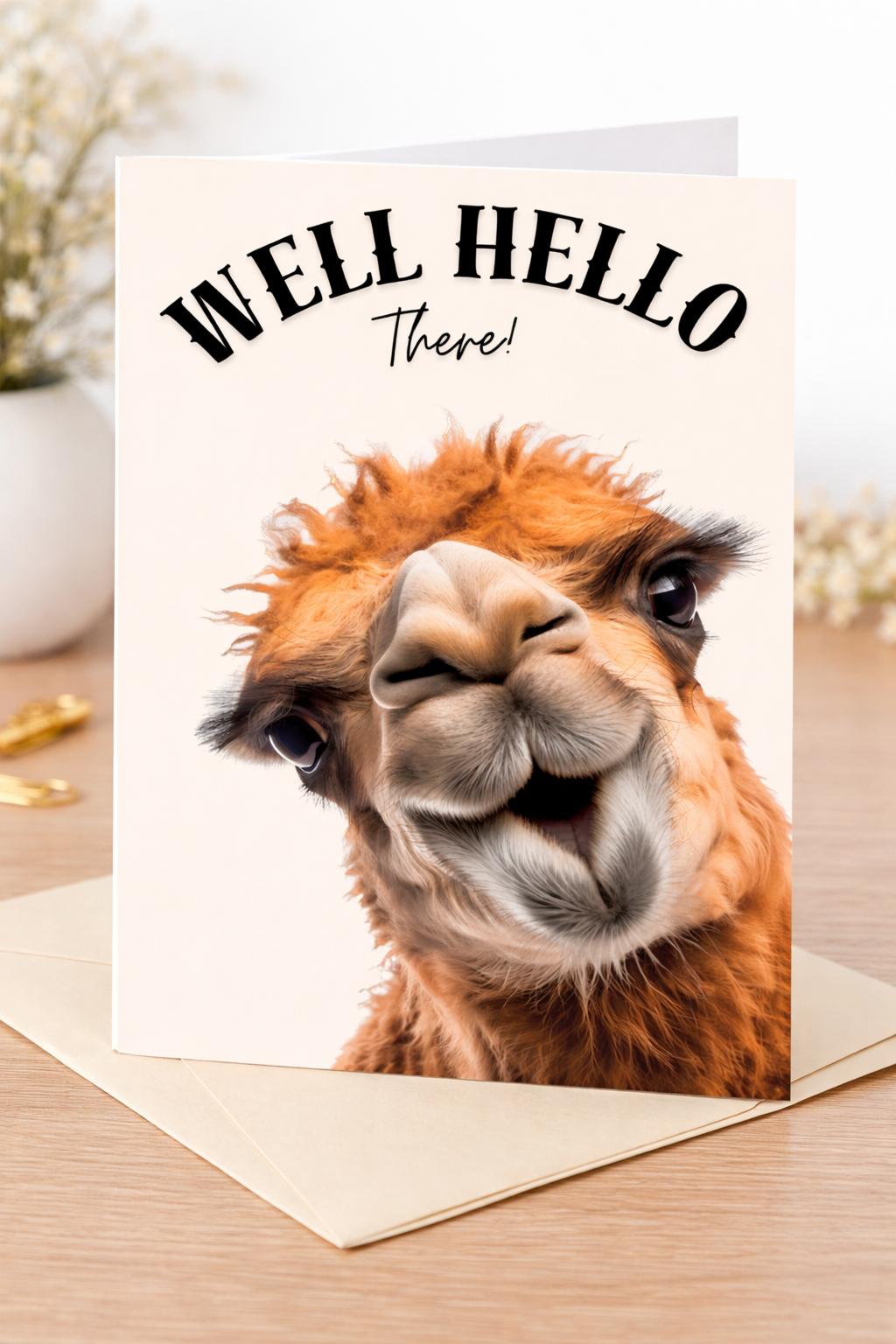 Well Hello There! Funny Camel Greeting Card
