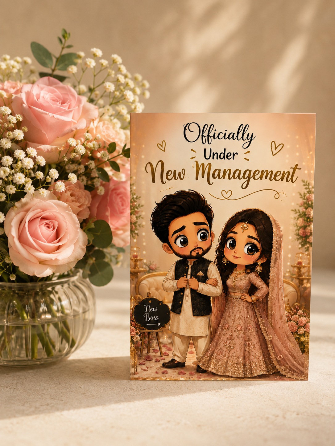 Officially Under New Management Funny Wedding Greeting Card