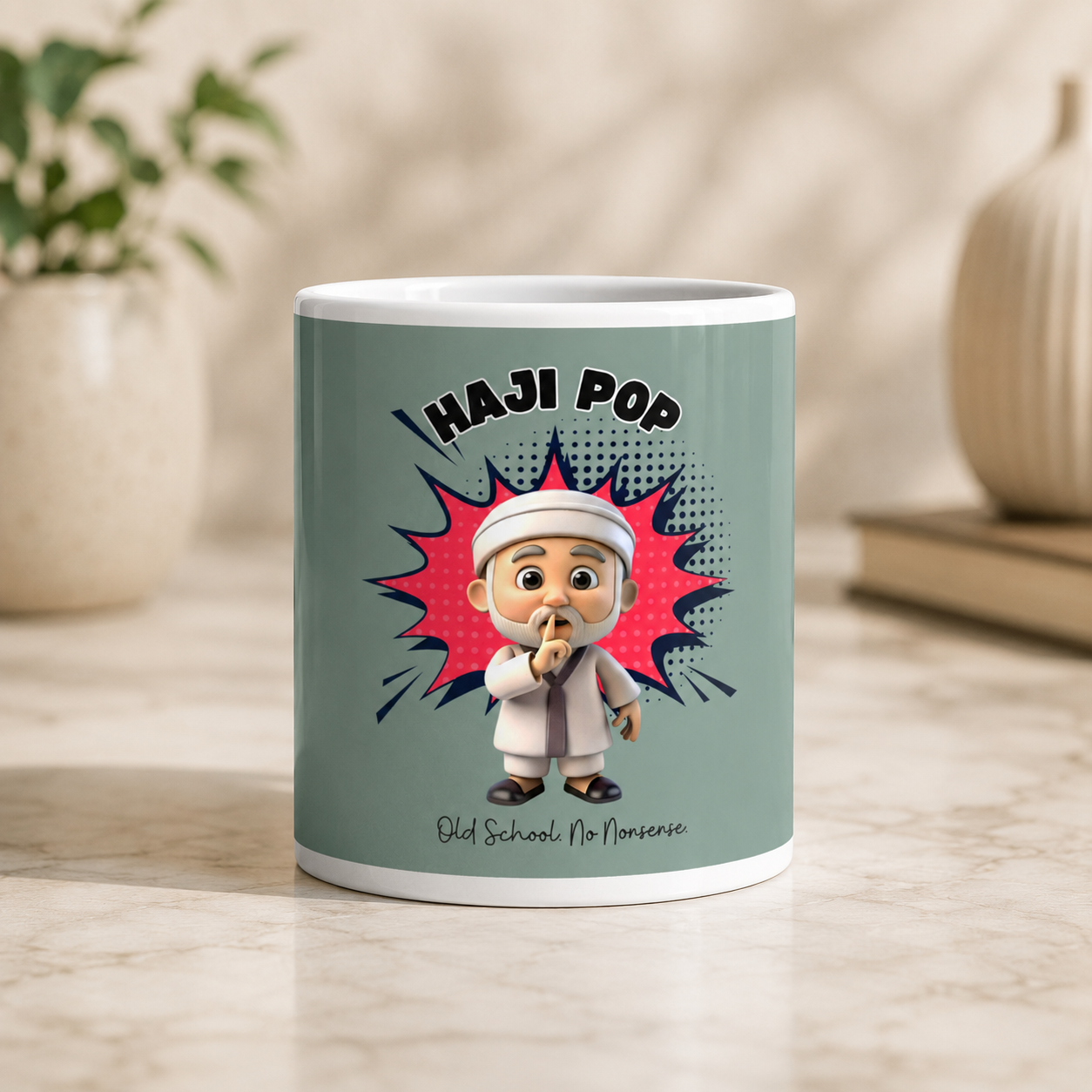 Haji Pop Mug – Old School No-Nonsense Character Ceramic Mug