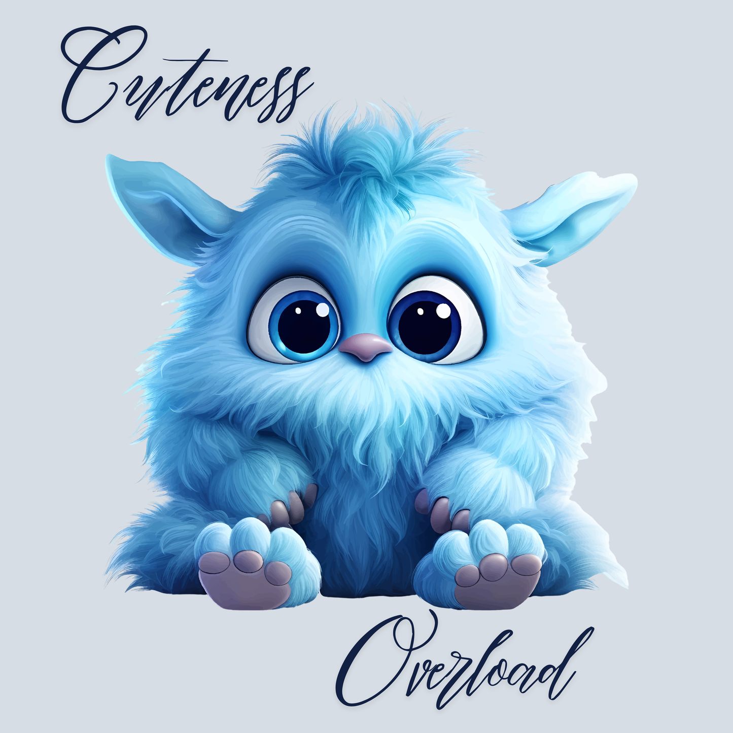 Adorable Blue Fluffy Monster Canvas – Cuteness Overload Wall Art (10x10")