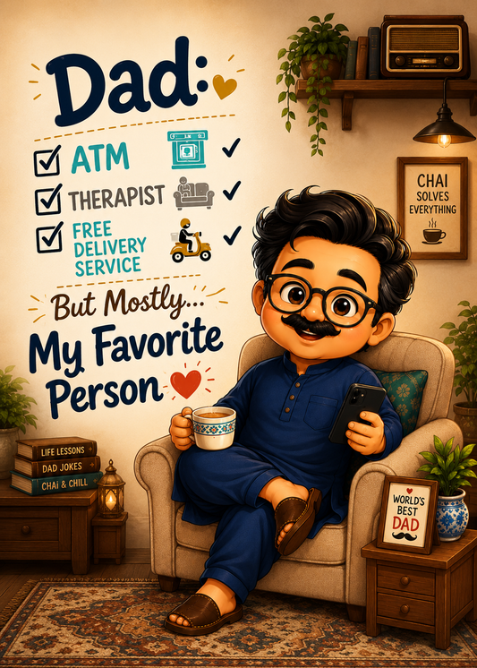 Funny Dad Definition Father’s Day Greeting Card – ATM Therapist Favourite Person Card