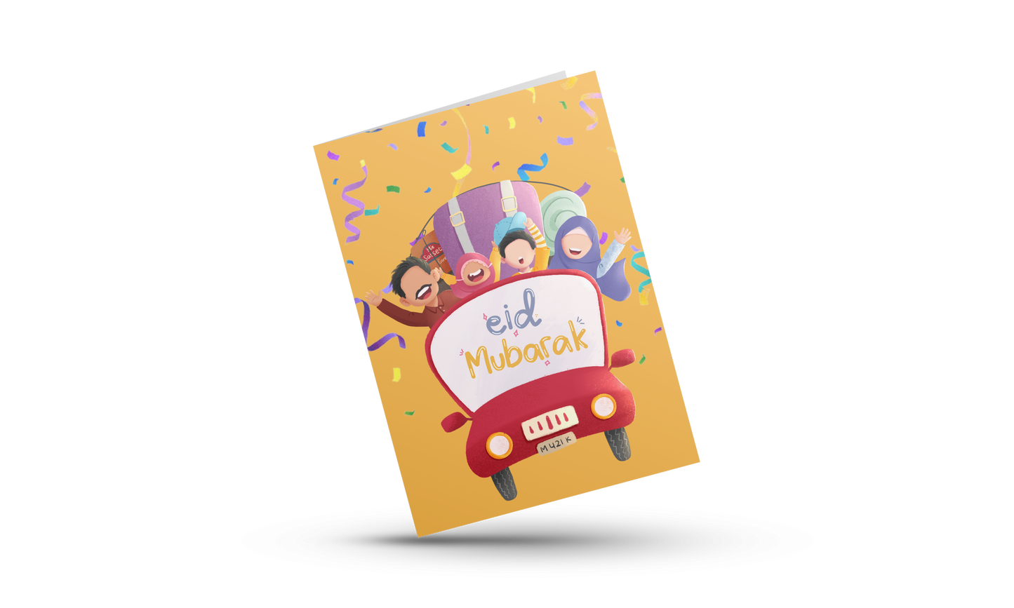 Eid Mubarak Family Greeting Card | Festive Islamic Eid Card