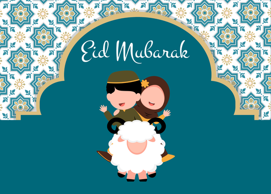 Eid Mubarak Kids Greeting Card – Cute Islamic Eid Card