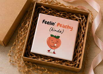 Feelin' Peachy Kinda – Cute 4×4 Fridge Magnet