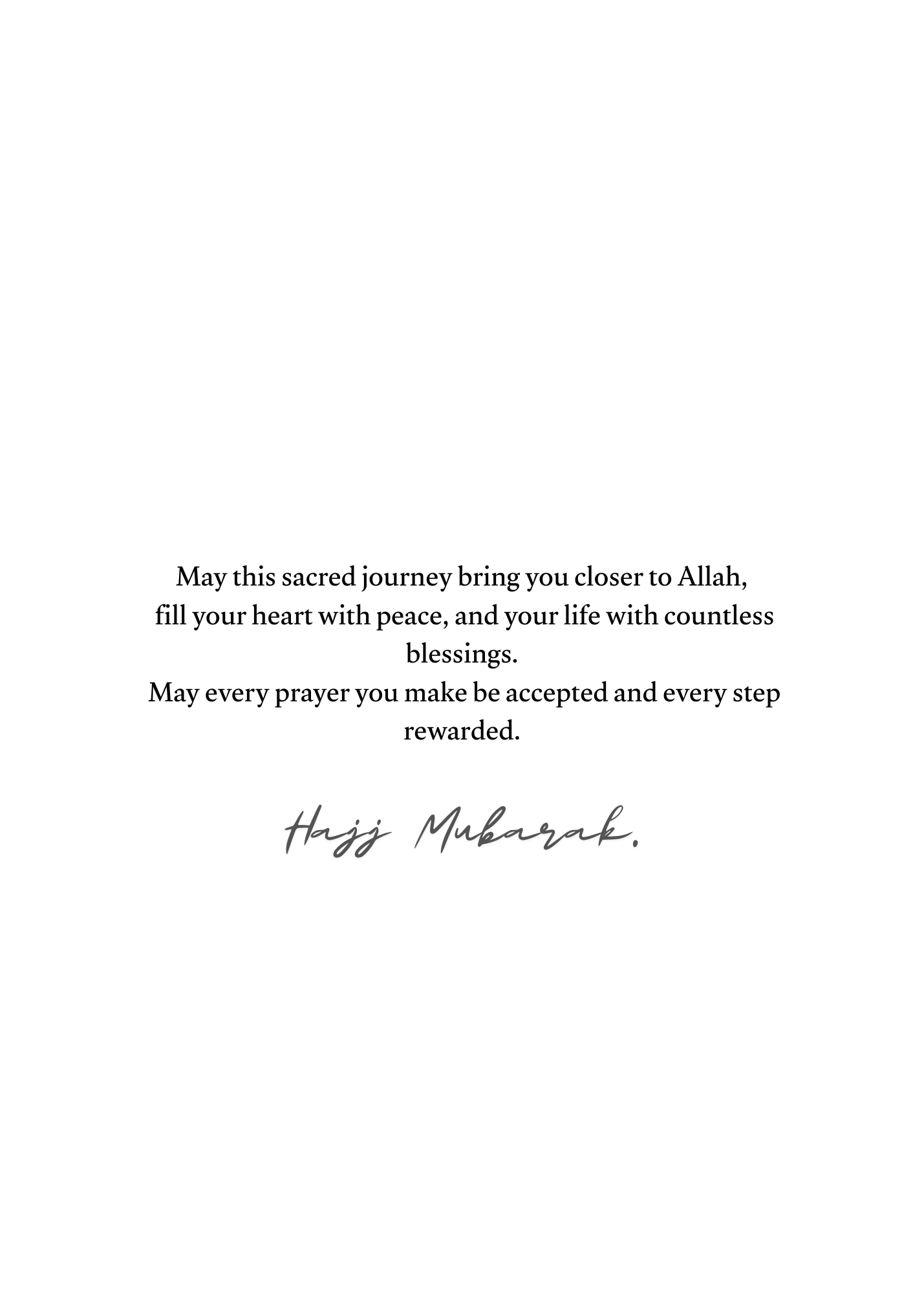 From the Heart to the Kaaba Greeting Card – Hajj Mubarak Card (5x7")