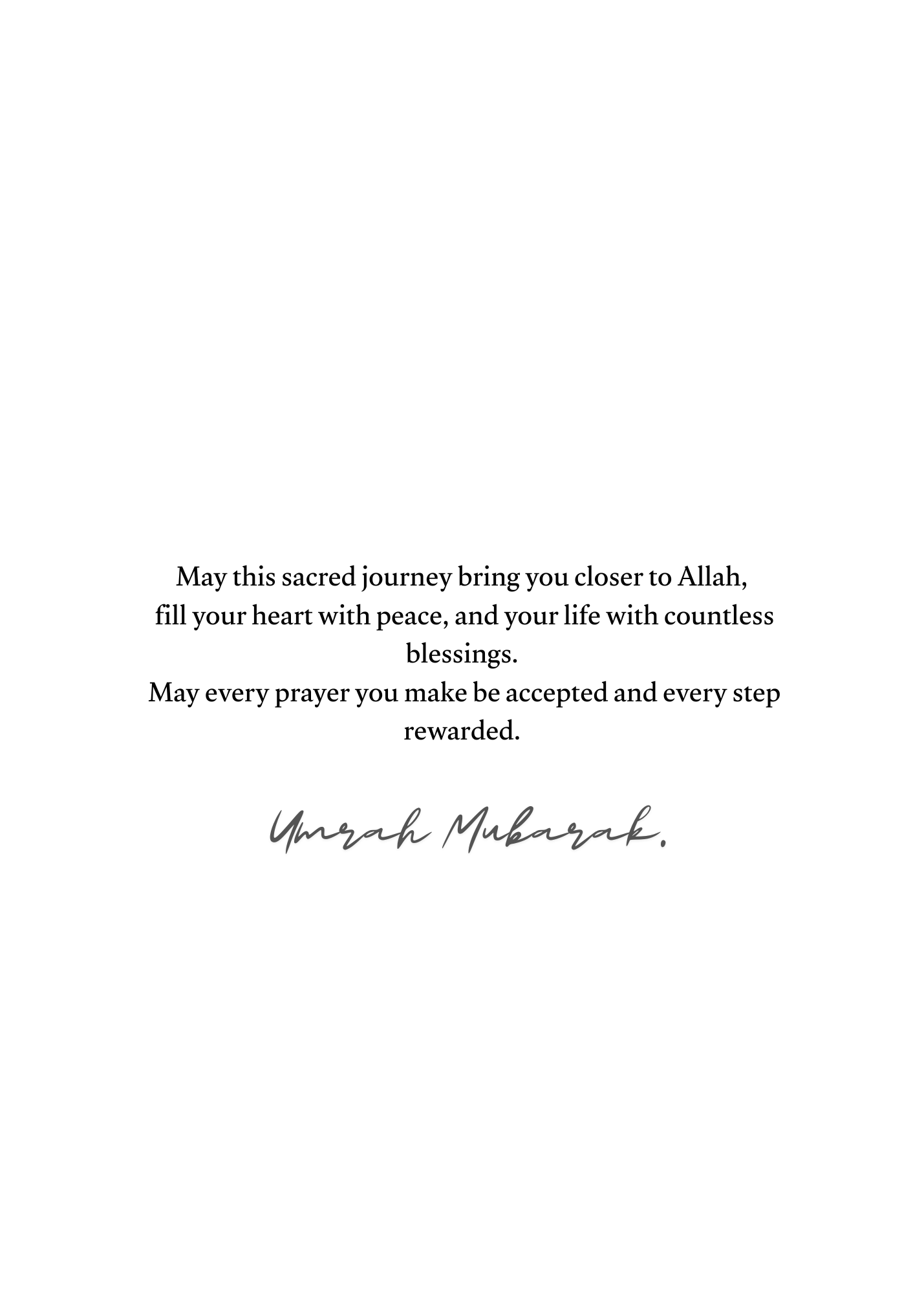 From the Heart to the Kaaba Greeting Card – Umrah Mubarak Card (5x7")
