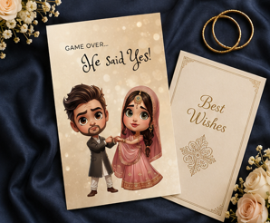 He Said Yes – Funny Desi Engagement Card