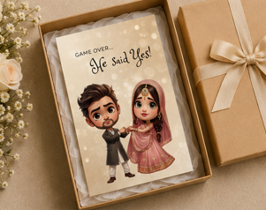 He Said Yes – Funny Desi Engagement Card