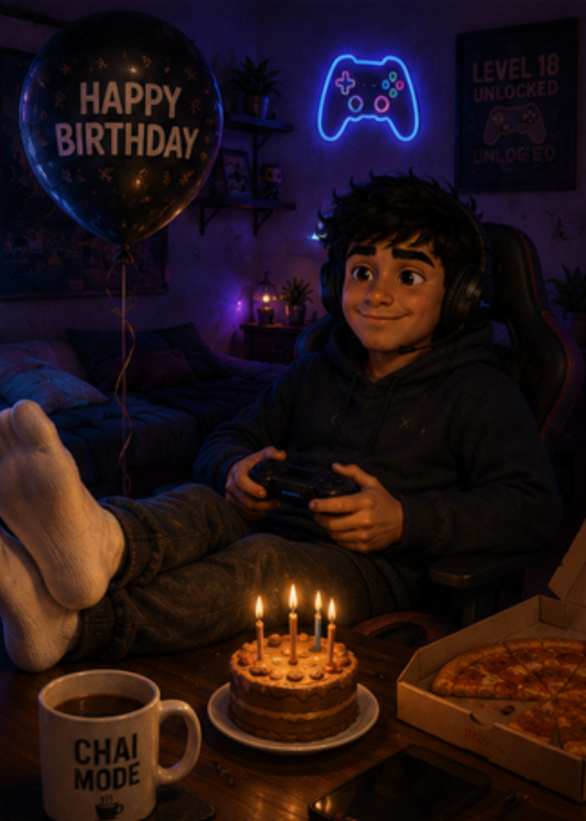 Level Up Your Birthday – Funny Gamer Birthday Greeting Card g