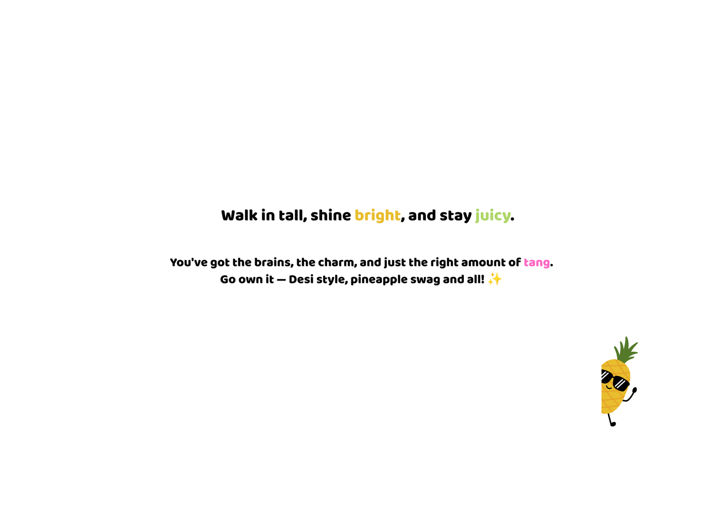 Good Luck with a Side of Pineapple Swag – Funny Good Luck Greeting Card