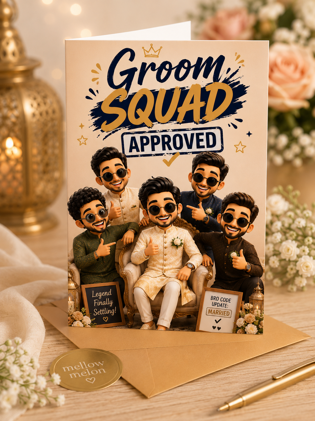 Groom Squad Approved Wedding Greeting Card