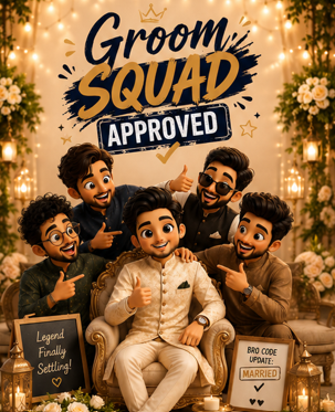 Groom Squad Approved Wedding Greeting Card