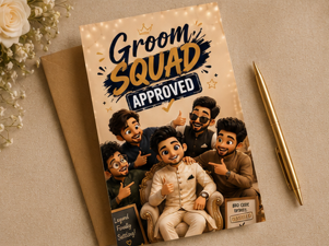 Groom Squad Approved Wedding Greeting Card