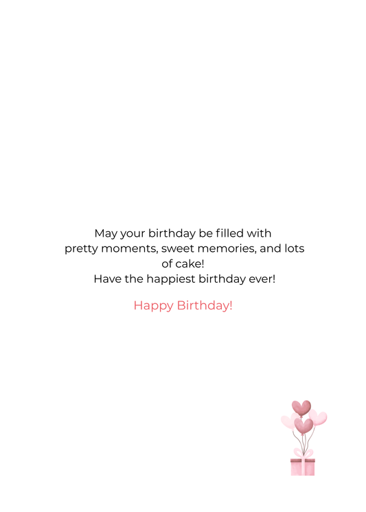 Happy Birthday Girl Greeting Card | Cute Birthday Card