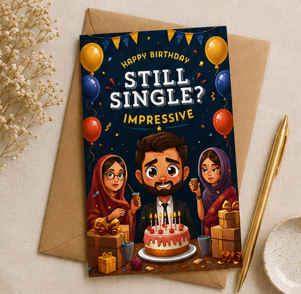 Happy Birthday, Still Single? Impressive – Funny Birthday Card