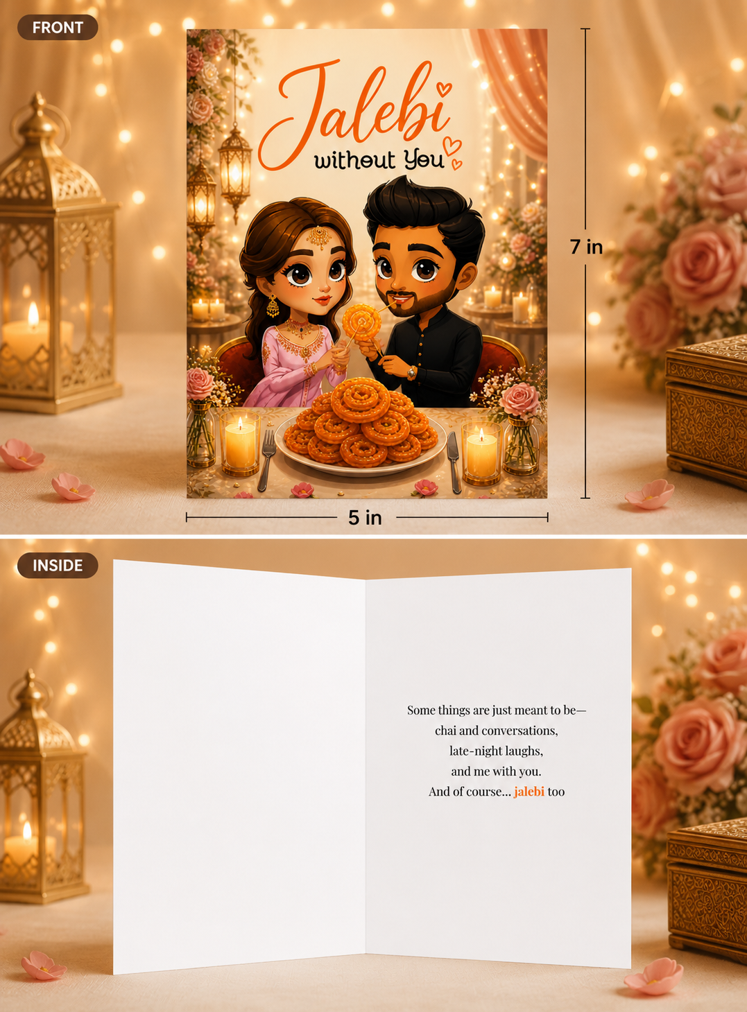Jalebi Without You | Cute Desi Romantic Greeting Card