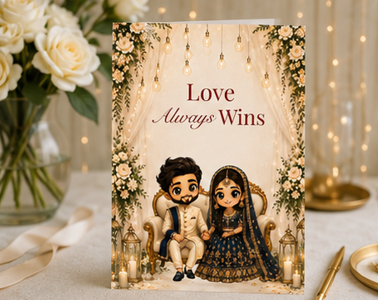 Love Always Wins – Elegant Wedding Congratulations Greeting Card