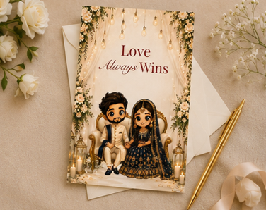 Love Always Wins – Elegant Wedding Congratulations Greeting Card