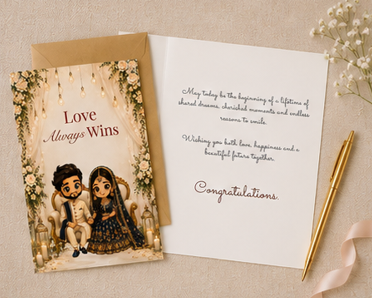 Love Always Wins – Elegant Wedding Congratulations Greeting Card