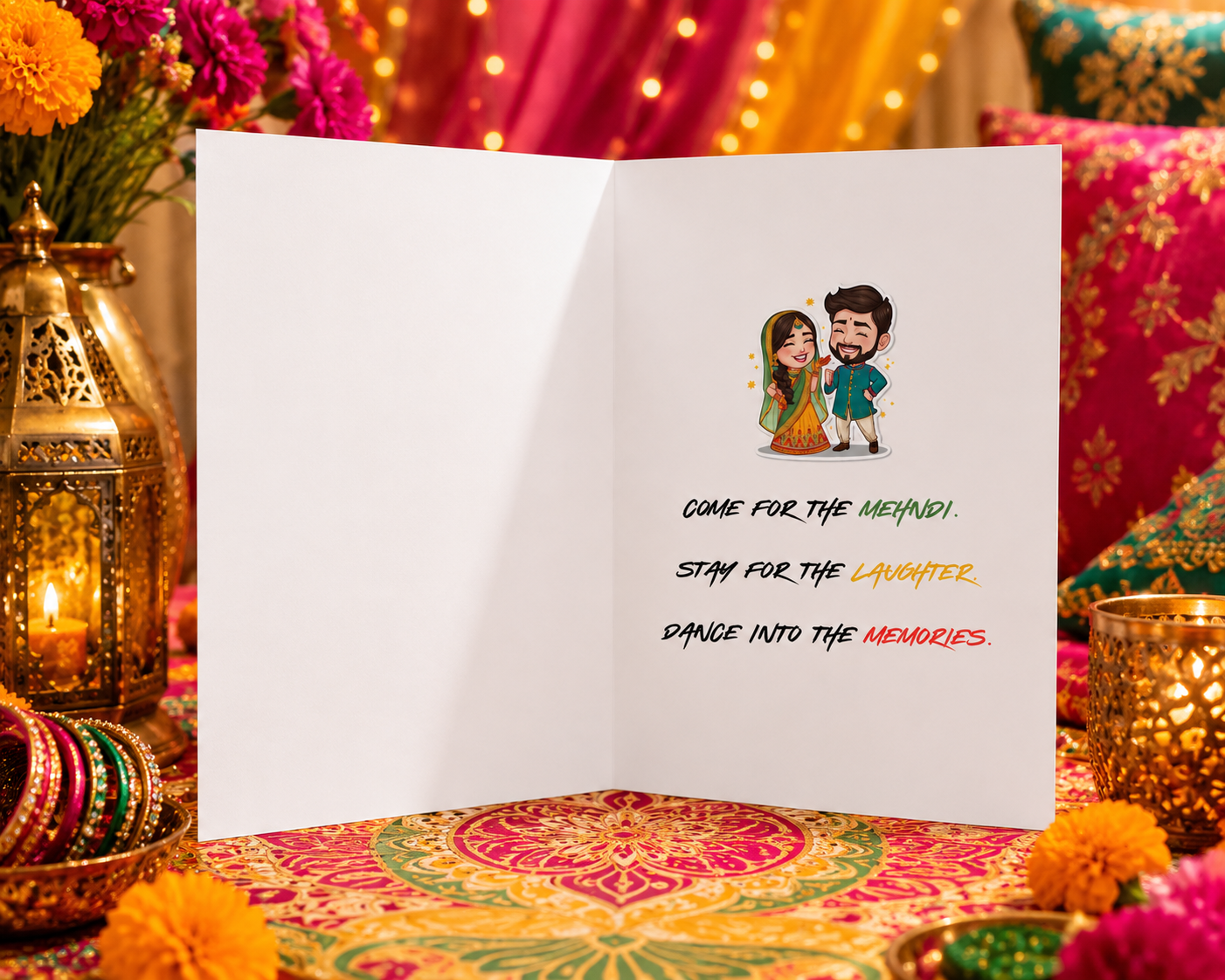 Come for the Mehndi, Stay for the Laughter – Mehndi Celebration Greeting Card