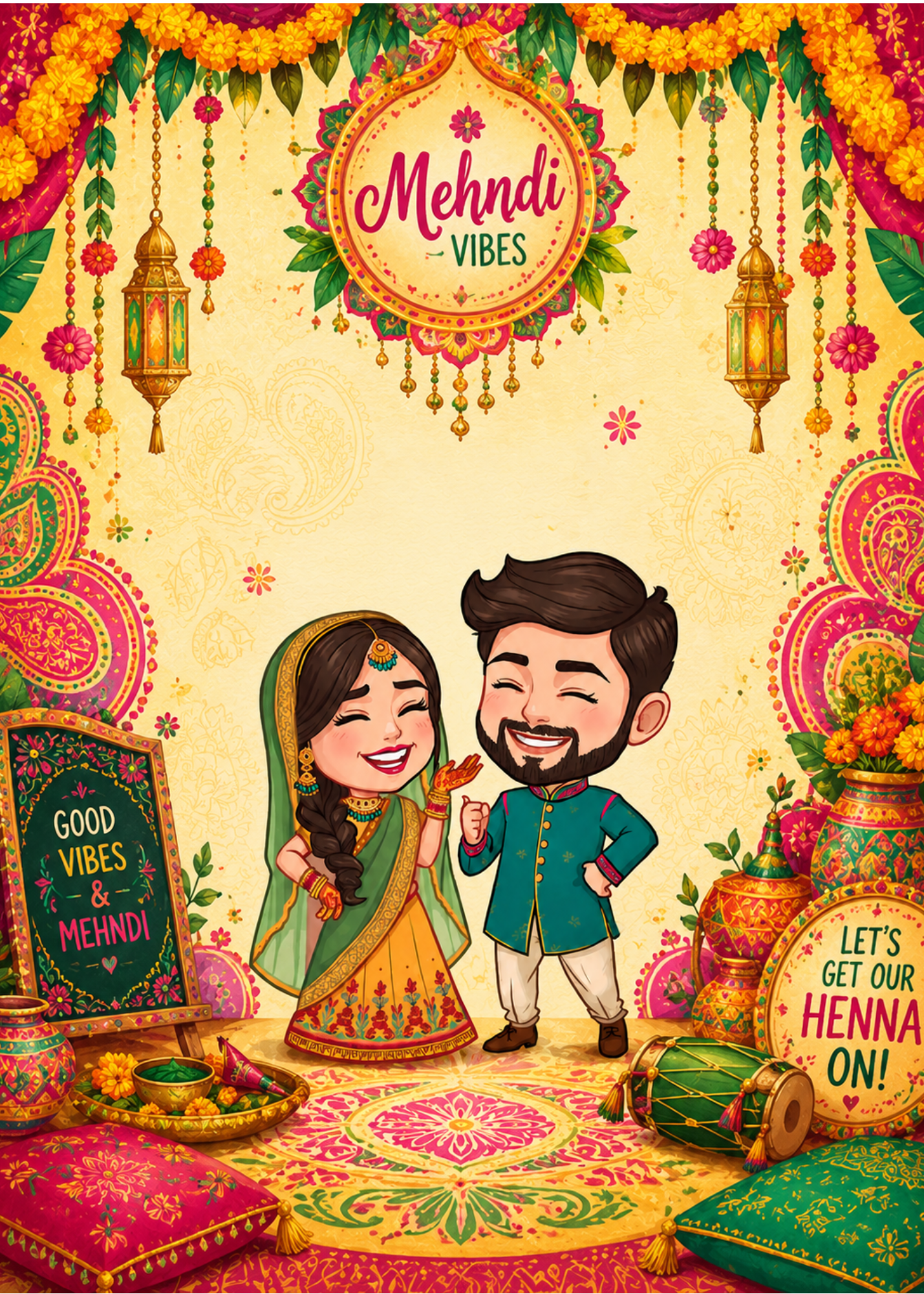Come for the Mehndi, Stay for the Laughter – Mehndi Celebration Greeting Card