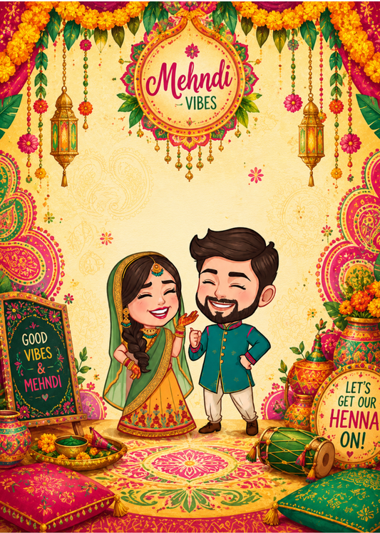 Come for the Mehndi, Stay for the Laughter – Mehndi Celebration Greeting Card