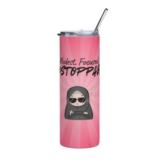 "Modest. Focused. Unstoppable." Hijabi Girl Stainless Steel Tumbler – 20oz