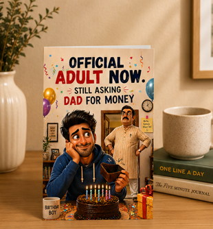 Official Adult Now, Still Asking Dad for Money – Funny Birthday Card