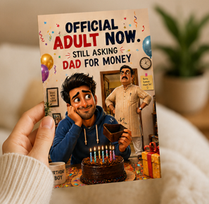 Official Adult Now, Still Asking Dad for Money – Funny Birthday Card