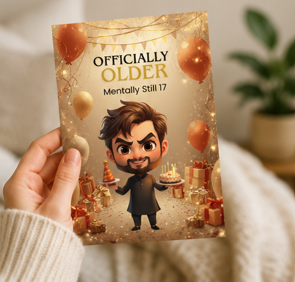 Officially Older, Mentally Still 17 – Funny Birthday Card