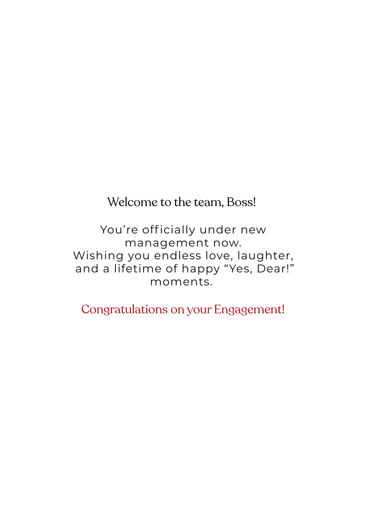 Officially Under New Management Funny Wedding Greeting Card