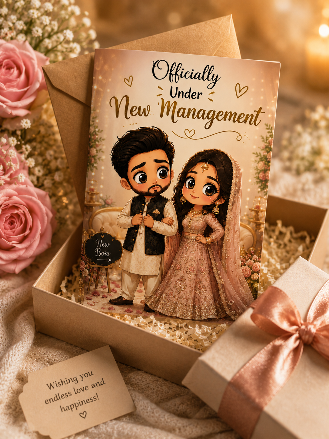 Officially Under New Management Funny Wedding Greeting Card
