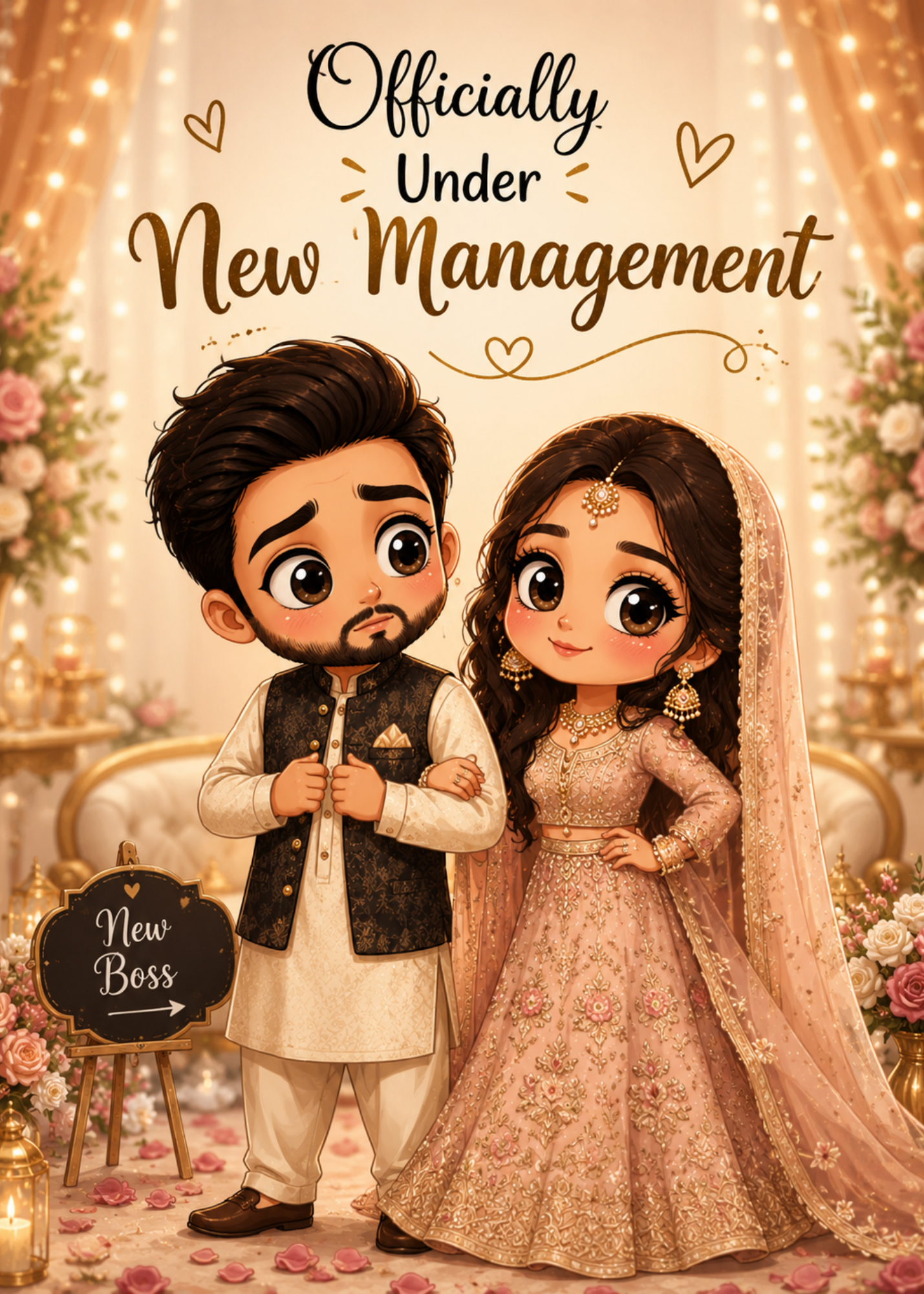 Officially Under New Management Funny Wedding Greeting Card