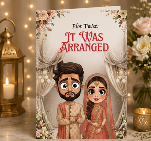 Plot Twist: It Was Arranged – Funny Desi Wedding Card