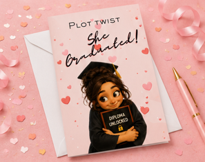 Plot Twist… She Graduated! – Funny Graduation Greeting Card