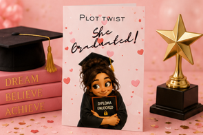 Plot Twist… She Graduated! – Funny Graduation Greeting Card