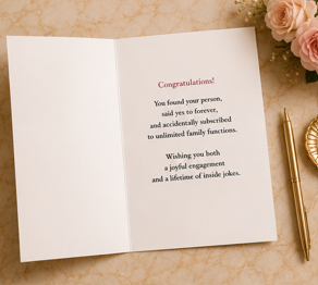 Plot Twist: She Stole His Heart – Funny Engagement Card