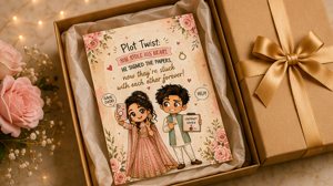 Plot Twist: She Stole His Heart – Funny Engagement Card
