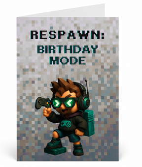 Respawn Birthday Mode Card – Gamer Birthday Greeting Card (5x7")