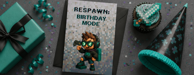 Respawn Birthday Mode Card – Gamer Birthday Greeting Card (5x7")