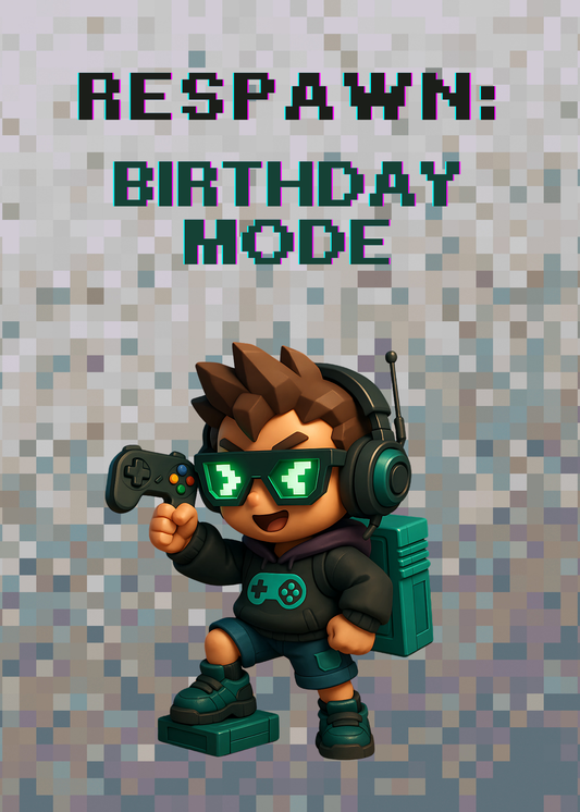 Respawn Birthday Mode Card – Gamer Birthday Greeting Card (5x7")