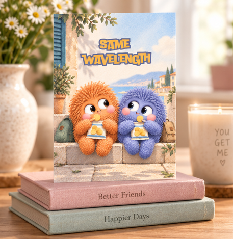 Same Wavelength – Cute Best Friend Greeting Card